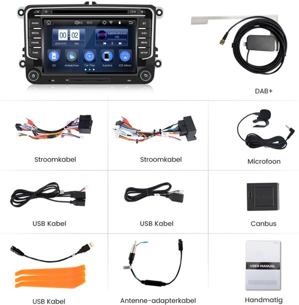 Autoradio voor VW GOLF 5 6 Touran Tiguan Passat Skoda Seat draadloos CarPlay Android Auto Auto Intelligent Systeem Auto Multimedia speler 2din - SWC & Bluetooth & Wifi & DAB - Image 4