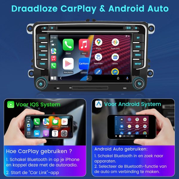 Autoradio voor VW GOLF 5 6 Touran Tiguan Passat Skoda Seat draadloos CarPlay Android Auto Auto Intelligent Systeem Auto Multimedia speler 2din - SWC & Bluetooth & Wifi & DAB - Image 9