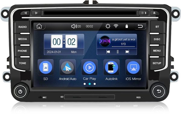 Autoradio voor VW GOLF 5 6 Touran Tiguan Passat Skoda Seat draadloos CarPlay Android Auto Auto Intelligent Systeem Auto Multimedia speler 2din - SWC & Bluetooth & Wifi & DAB - Image 2